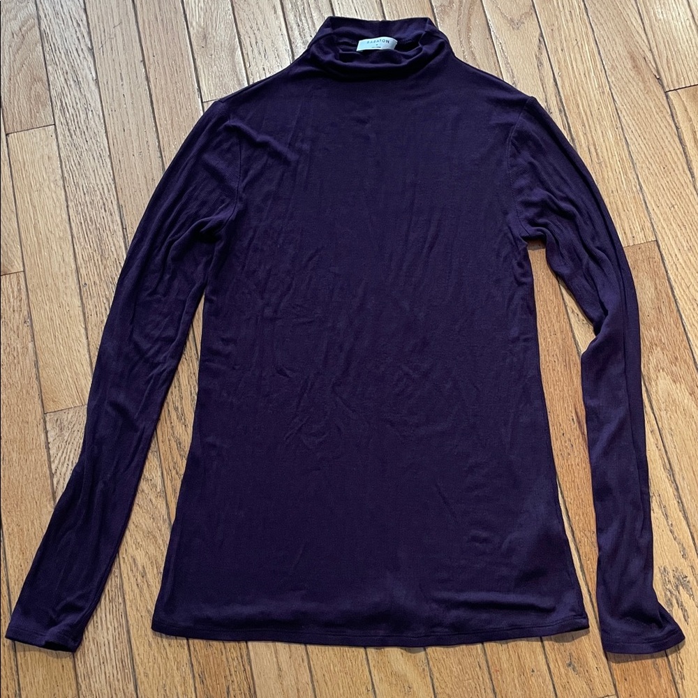 Babaton Deep Purple Everyday Turtleneck Hip Long Sleeve Top Size Medium